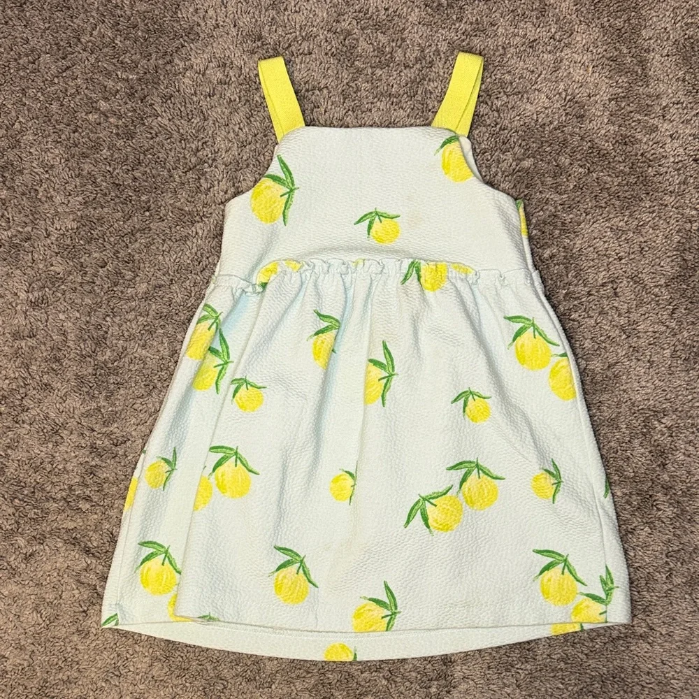Zara Kids Lemon Print Dress with Yellow Straps - Picture 3 of 5